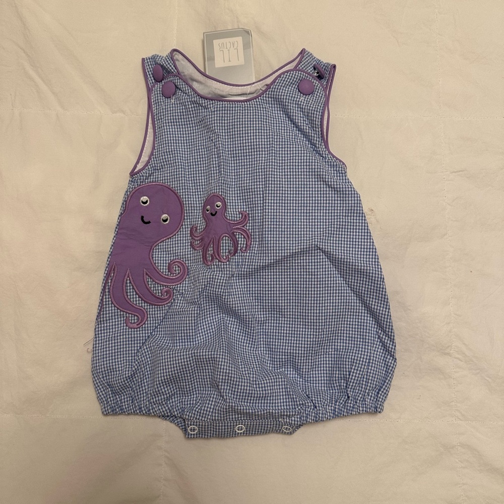 Blue and Purple Octopus Kids One Piece